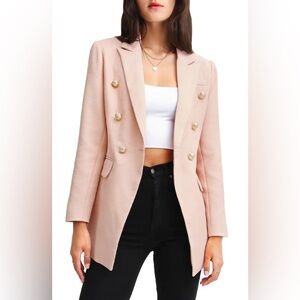 Belle & Bloom Textured Weave Double Breasted Blazer NWT Size Large